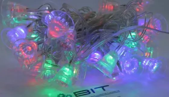 Светодиодная гирлянда Колокольчики 40шт 6м 220V Микс Коломия