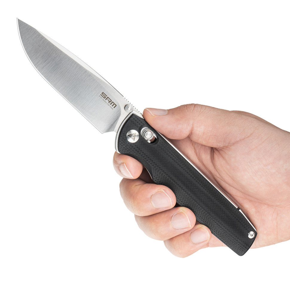 Ніж складаний туристичний SRM Terrier 258L-GB (9.3 см) D2 / G10 чорний Київ - фото 13