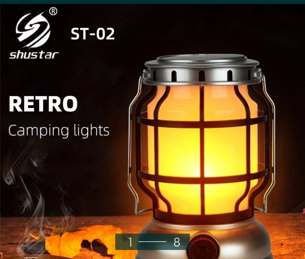 РетроLED Ліхтарик — лампа на акумуляторі, соняшникова панель + повербанк Київ - фото 1