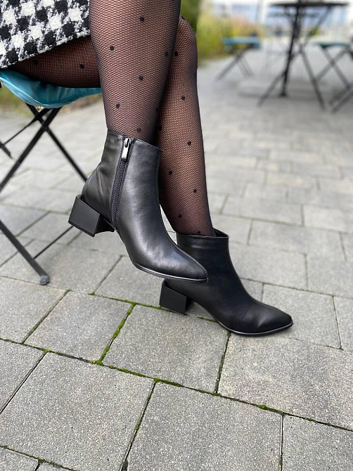 Черевики жіночі No brend 4057 чорні (весна-осінь, шкіра натуральна) (6126) Коломыя - изображение 3