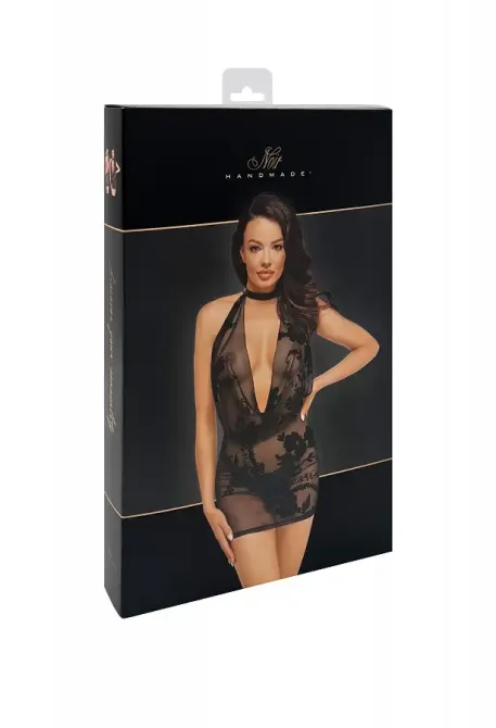 Сукня Noir Handmade F313 Mythos mini flocked mesh dress with jewelry rhinestone chain - XXL Львов - изображение 7