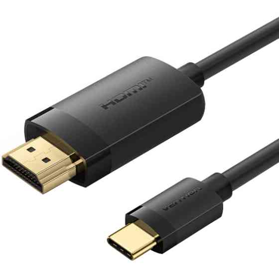 Кабель USB 2.0 Type-C M - HDMI M, 2.0m  4K 60 Гц PVC Black Vention Винница