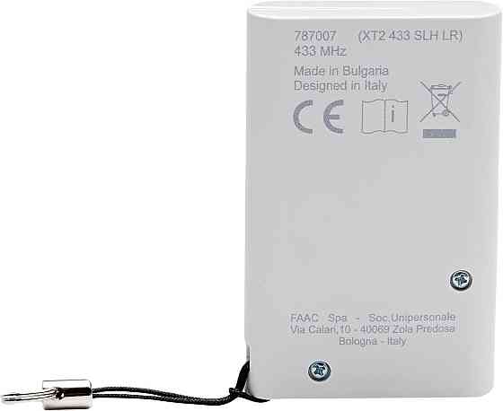 Пульт дистанційного керування FAAC XT2 433SLHLR 2 канали 433 МГц білий ергономічний Київ