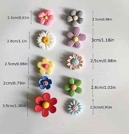 Магниты на холодильник цветы, декоративные магниты набор 10 шт разноцветные Киев