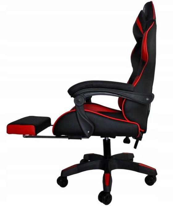 Геймерское Кресло из экокожи с подставкой для ног Dunmoon (8979) Red Нововолынск - изображение 3