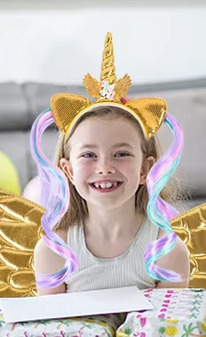 Детский обруч Единорог 12 см желтый Киев - изображение 1