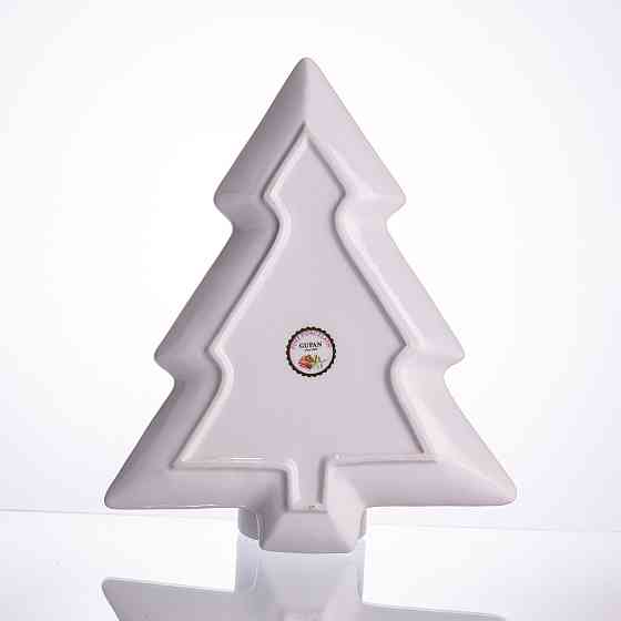 Yiwu Сервірувальне новорічне блюдо для закусок з порцеляни Santa 29×24×2 (см) HP-SDHK-18 Коломия