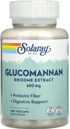 Глюкоманнан, экстракт корневища Solaray Glucomannan Rhizome Extract 600mg 100 вег капс Киев