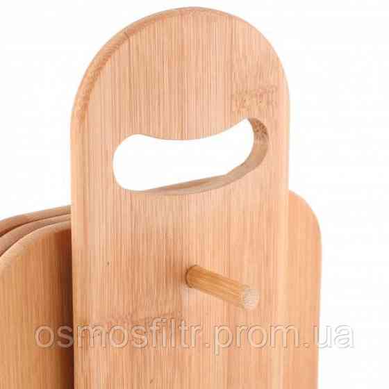 Набір обробних дошок Axentia БАМБУК 6 шт на підставці розмір дошок 22x0.8x15 см (260467) Київ