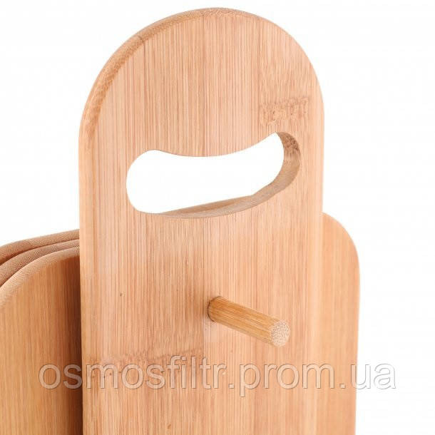 Набір обробних дошок Axentia БАМБУК 6 шт на підставці розмір дошок 22x0.8x15 см (260467) Київ - фото 4