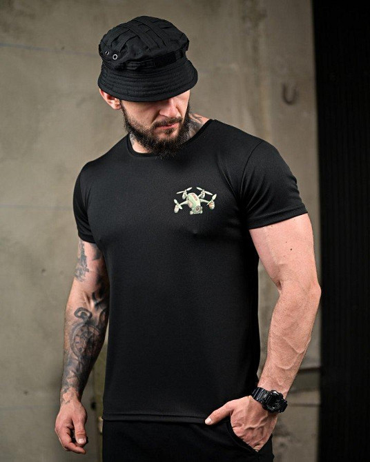 Тактическая потоотводящая футболка Ховайся black ПП7721 Одесса - изображение 4