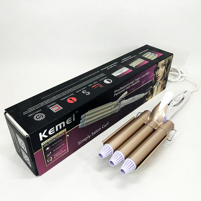 Плойка для гладких волос и локонов Kemei KM-1010, Плойка для кудрей для завивки прически EA-45 Киев - изображение 1