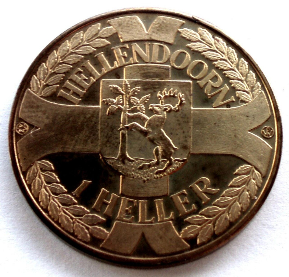 НИДЕРЛАНДЫ HELLENDOORN 1 HELLER 1978 UNC Местная валюта 30 мм G44 UNC Полтава - изображение 1