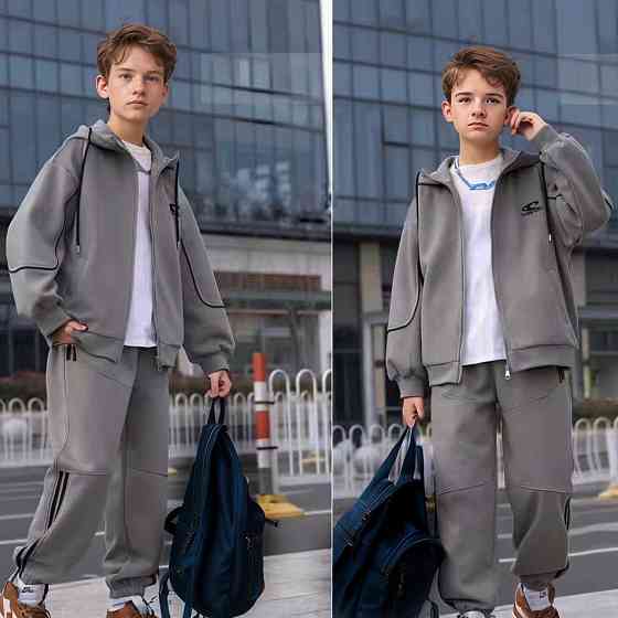 Спортивный костюм для мальчика подростка на молнии в сером цвете на 9-10 лет Николаев