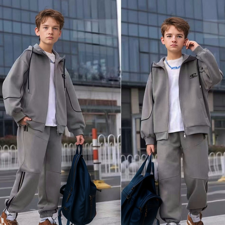 Спортивный костюм для мальчика подростка на молнии в сером цвете на 9-10 лет Николаев - изображение 1