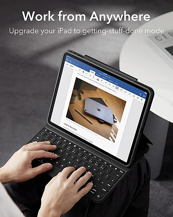 Б/У Чехол-клавиатура ESR Ascend Lit для iPad Air 13 2024 и iPad Pro 12.9 iPad Pro 6/5/4/3 поколения 2022 2021 2020 и 2018 лет Днепр - изображение 4