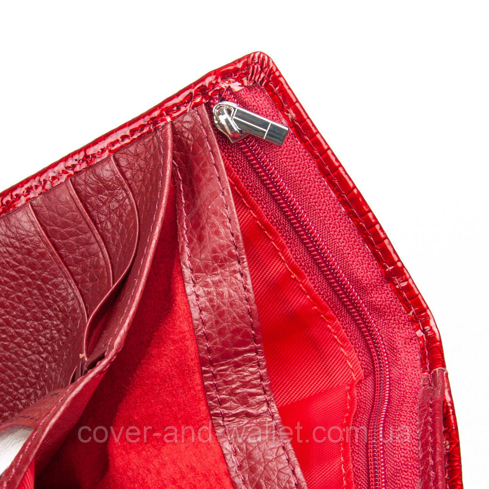 Красный лаковый кошелек маленького размера из натуральной кожи ST Leather Киев - изображение 7