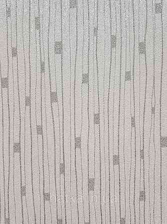 Обои виниловые на флизелине AS creation The Bos 0.53х10 полоски дождик серо серебристые на белом Киев