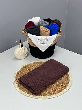 Рушник однотонний Ideal Textile 70х140 см 400 г/м2 шоколадний (56860928) Чернівці - фото 5