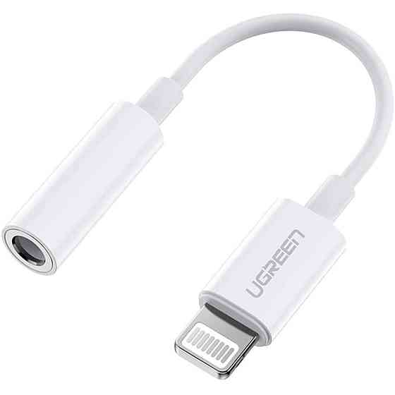 Перехідник Lightning --> 3.5 mm 10cm Headphone Jack Adapter Model US212 UGREEN Білий Вінниця