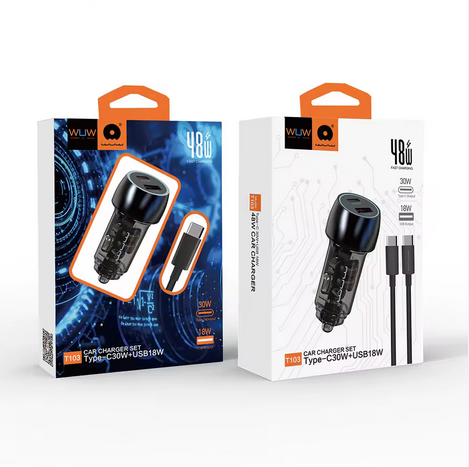Автомобільний зарядний пристрій WUW-T103C PD 30W +QC 3.0 18W black Одеса