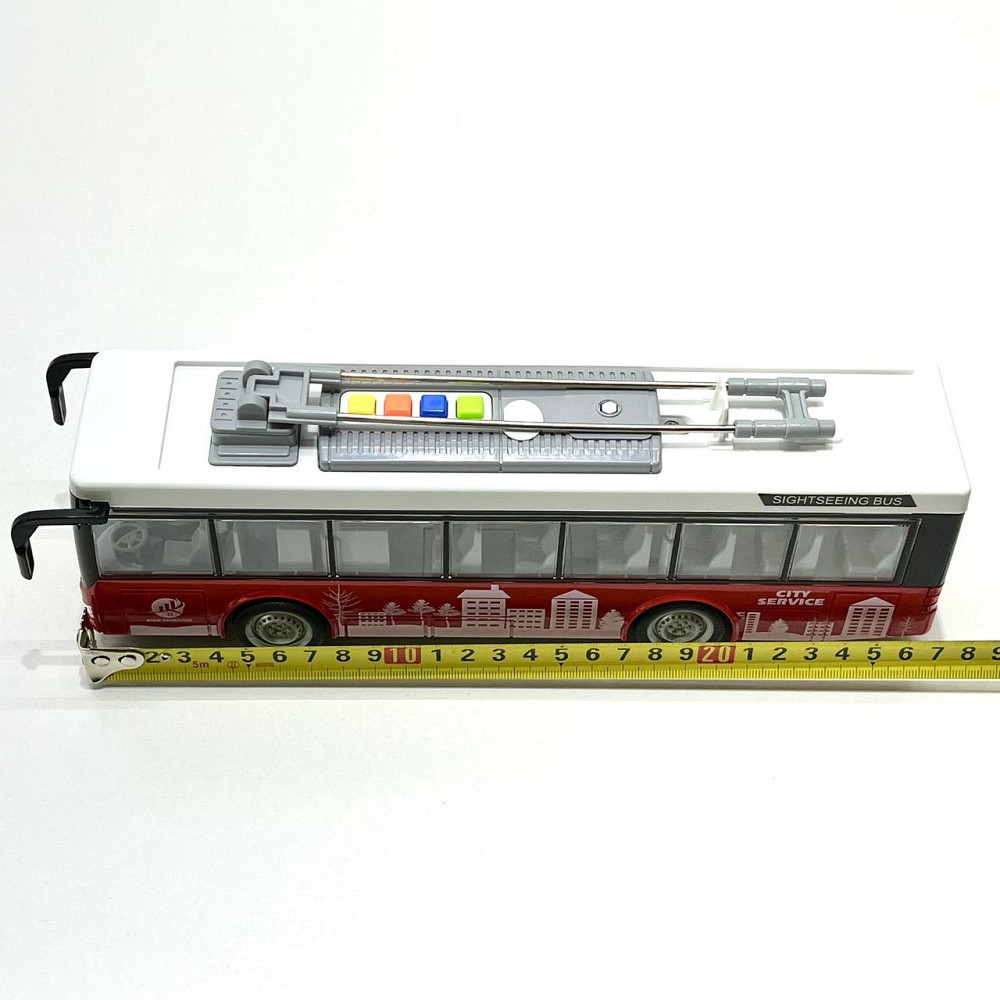 Тролейбус з інерцією підсвічуванням і звуком відчиняються двері Червоний (WY911AB) Чернігів - фото 8