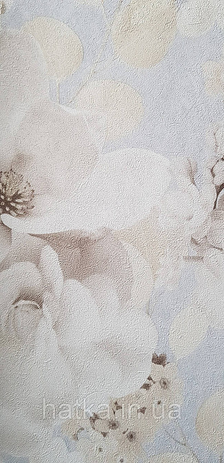 Обои виниловые на флизелине горячего тиснения Sintra Atmosphere цветы розы белые беж серые голубые 512203 Киев - изображение 3