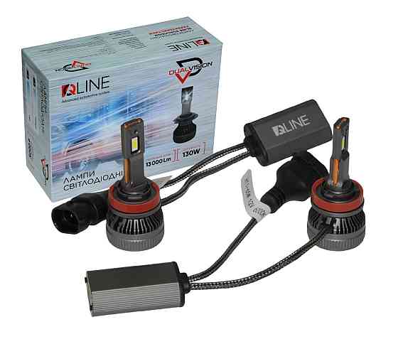 Комплект світлодіодних ламп QLine DualVision H8/H9/H11/H16 (PGJ19) 65W Canbus 6000K 12V Харків