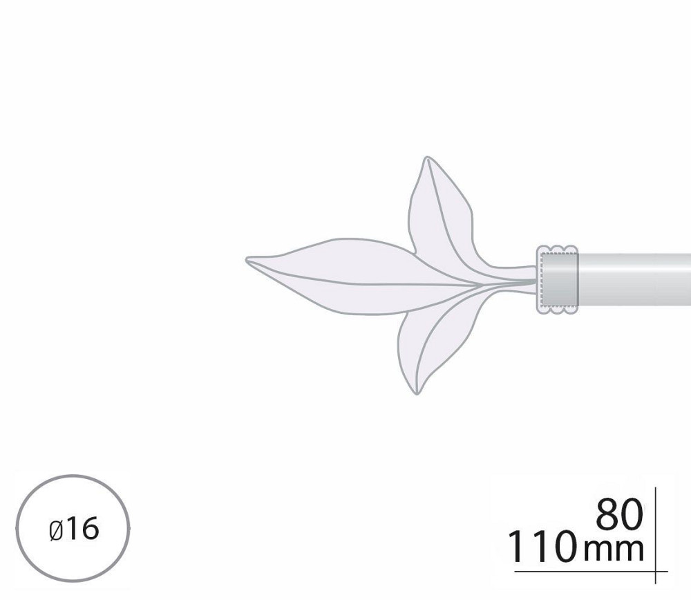 Закінчення для карнизу Orvit ЛИСТОК ЛІЛІЇ 16 мм БЛАКИТЬ ЗОЛОТА Львов - изображение 2
