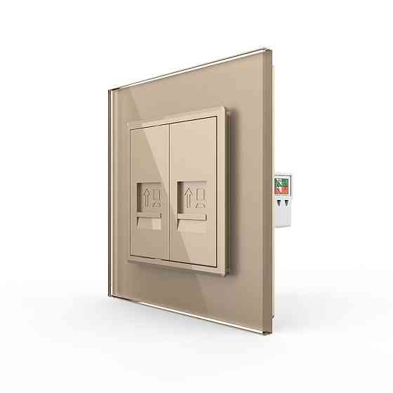 LIVOLO Розетка комп'ютерна подвійна RJ-45 Livolo золото скло (VL-C792C-13) Коломия