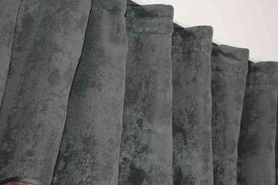 Кухонные шторы VR-Textil № 073к с ламбрекеном и подхватами розово-золотистый с серым 270х170 см (52-0365) Киев