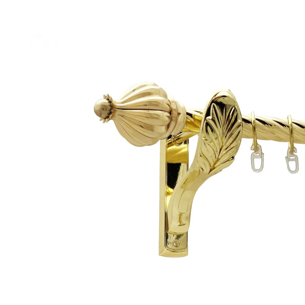 Карниз Orvit Таджа металевий однорядний ретро скручена труба кільце металеве Золото 25 мм 160 см (00-00021743) Львів - фото 1