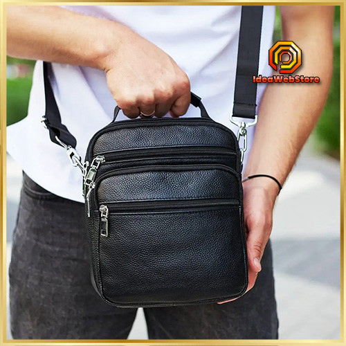 Мужская черная кожаная сумка-мессенджер Bexhill A25-228C Киев - изображение 1