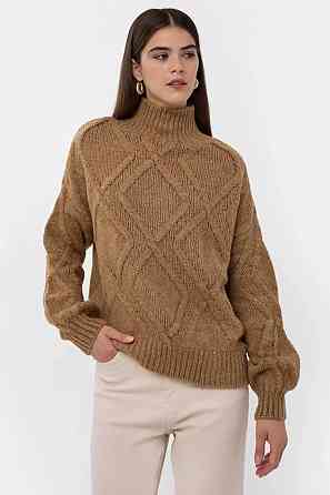 Женский уютный свитер универсального кроя машинная вязка Мокко Одесса