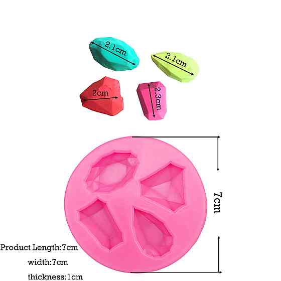 Молд силиконовый Бриллианты 70 мм розовый Киев