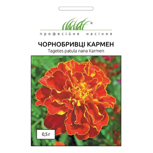 Чорнобривці Кармен розлогі 0,5гр Професійне насіння Житомир - фото 1