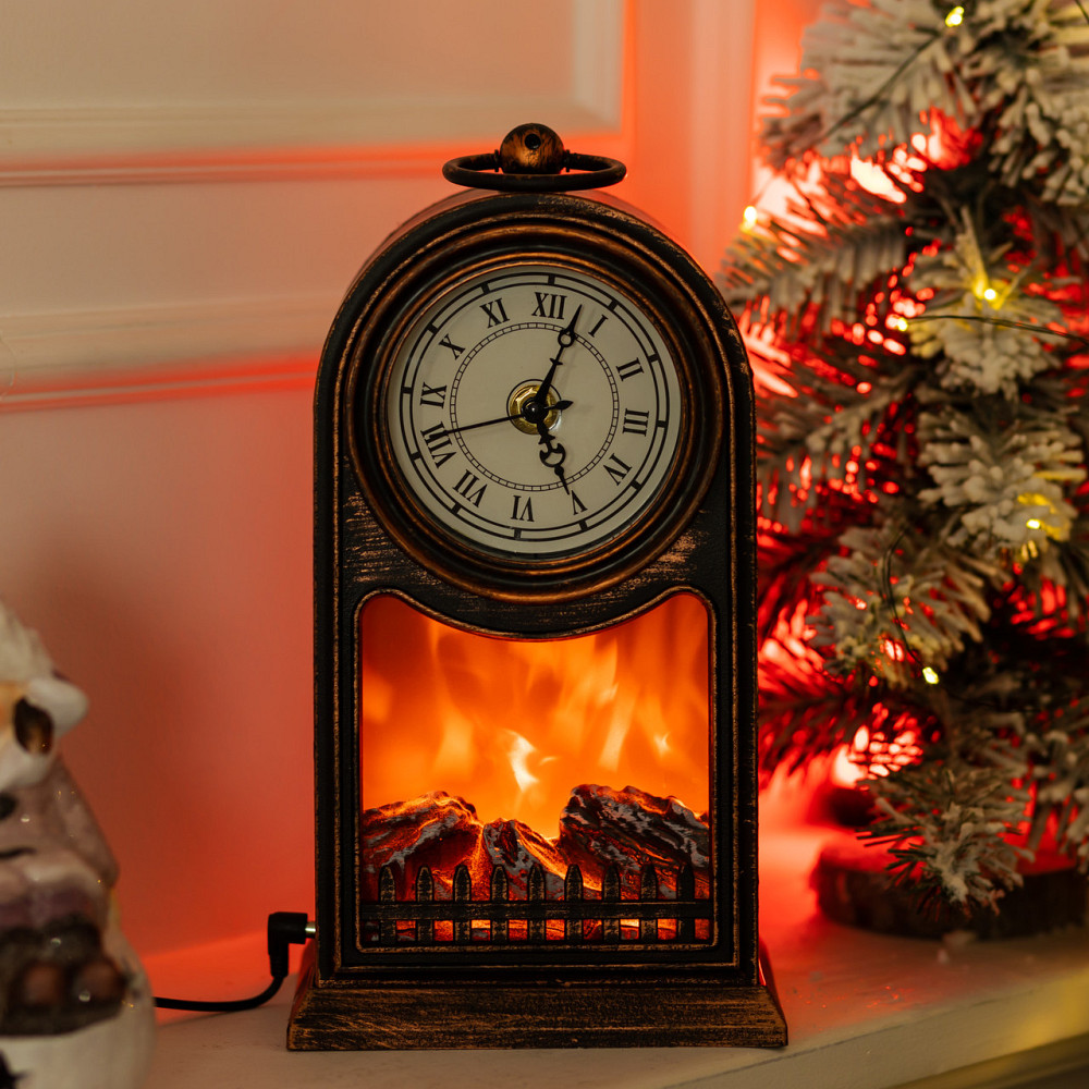 Yiwu Декоративний камін-годинник LED-підсвічування USB 25×14×40 (см) CR-3-6 Київ - фото 1