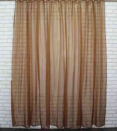 Тюль шифоновая однотонная, цвет коричневый Киев