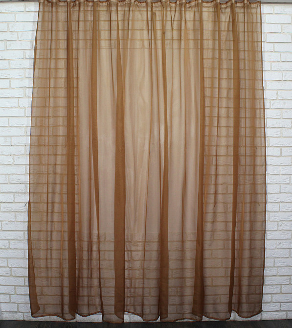 Тюль шифонова однотонна, колір коричневий Київ - фото 2