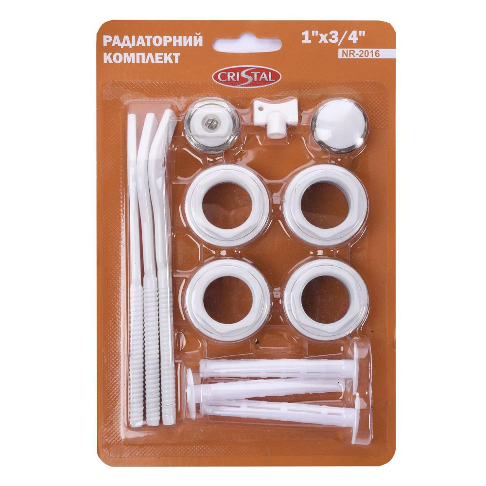 Комплект футорок секційного радіатора CRISTAL NR-2016 3/4″ з 3-кронштейнами (HT 416) (000017262) Київ - фото 2