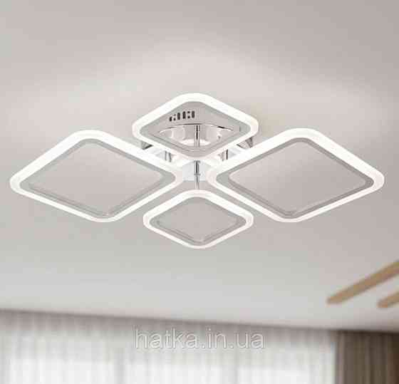 Люстра стельова світлодіодна VALESO Сталь/Акрил Білий 100W 2055/2+2 Київ