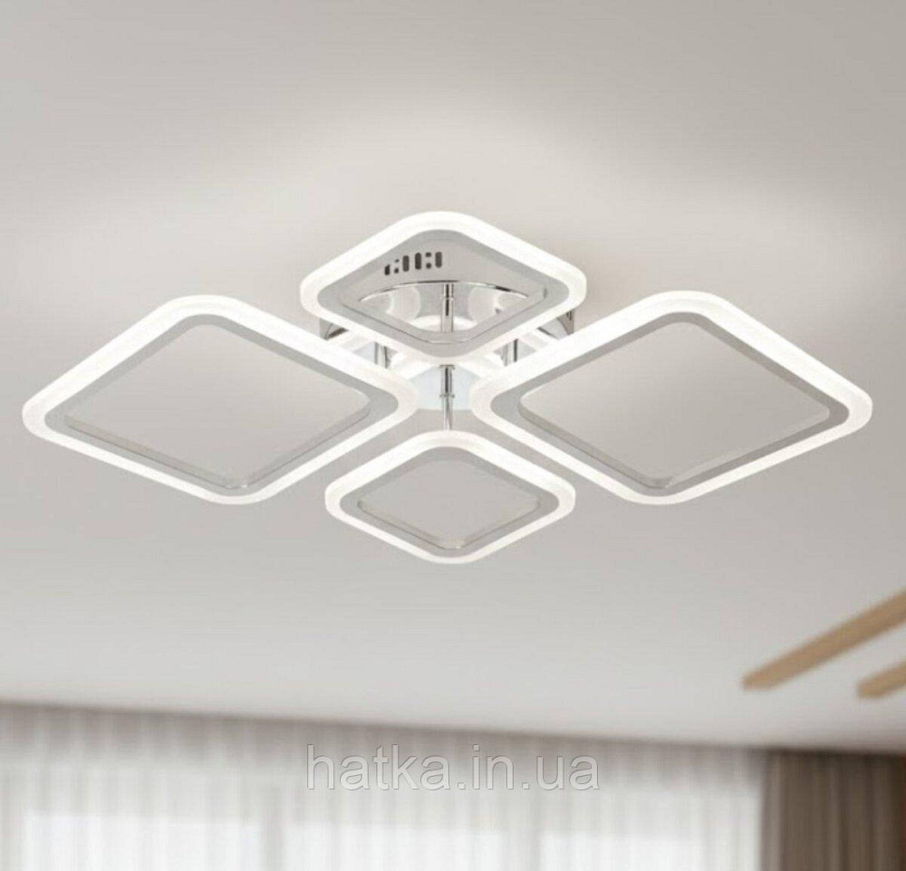 Люстра потолочная светодиодная VALESO Сталь/Акрил Белый 100W 2055/2+2 Киев - изображение 1