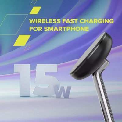 Зарядний пристрій Canyon wireless charger WCS-205 15W Qi2 2in1 Black (CNS-WCS205B) Вінниця - фото 5