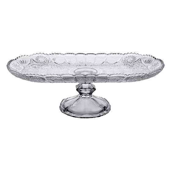 Yiwu Фруктовниця скляна на ніжці 33.5х15х10 см овальна ваза для фруктів HP-YH-82 Київ