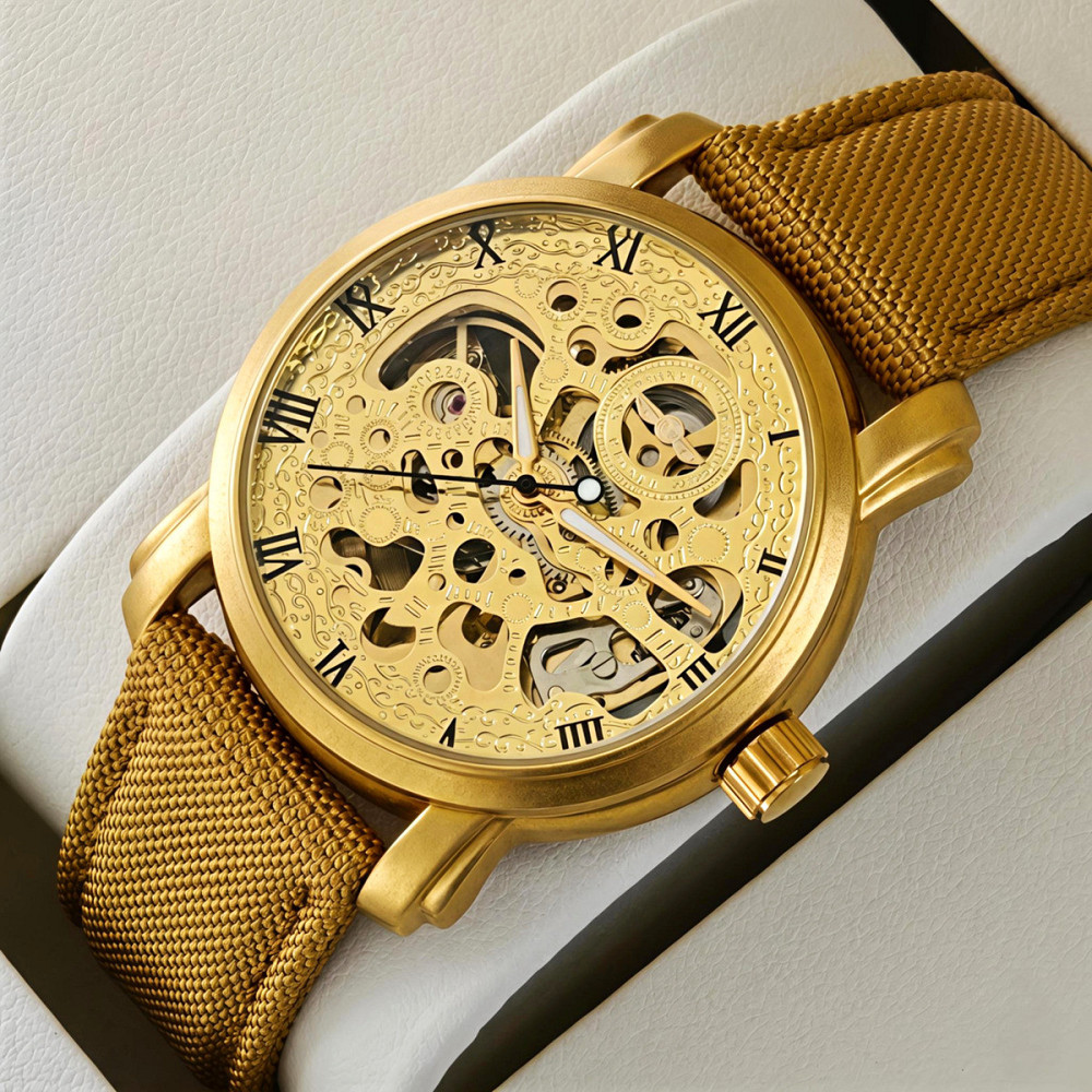 Часы мужские механические Winner BestSeller Sahara Gold (2 ремешка) Золотистый Винница - изображение 2