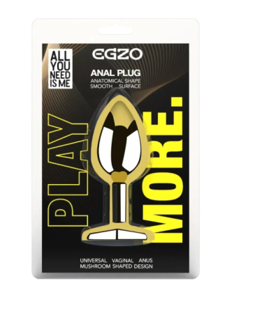 Анальна пробка із кристалом EGZO - Gold Heart Plug Purple size S Sex Aura Київ