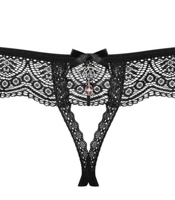 Жіночі трусики з відкритим доступом Obsessive 864 thc 1 L-XL nero Славута - фото 5