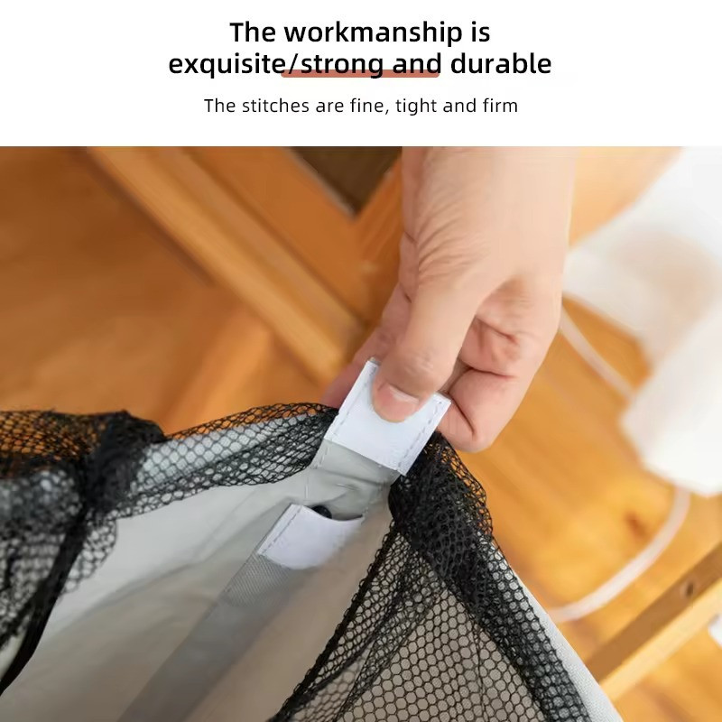 Кошик для прання брудної білизни органайзер для зберігання речей контейнер для одягу, на колесах складаний, сірий Кам'янець-Подільський - фото 11