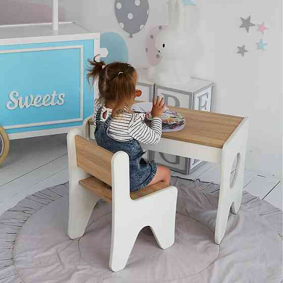 Детский комплект мебели для занятий и творчества столик с ящиком и стульчик Стол и стул в детскую Киев