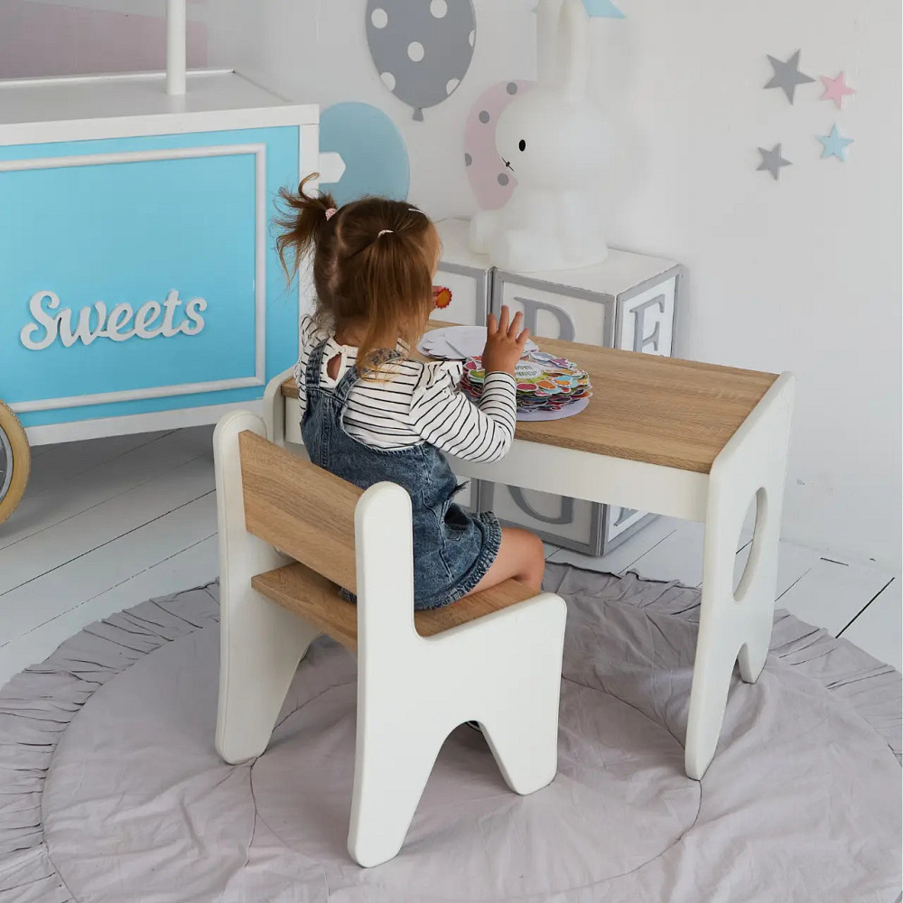 Детский комплект мебели для занятий и творчества столик с ящиком и стульчик Стол и стул в детскую Киев - изображение 4
